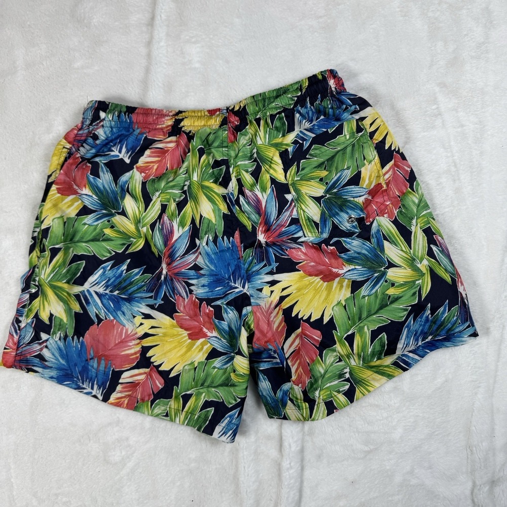 Zara Swim Shorts Men's Floral Print Elastic Waist Beachy Summer Size L‎